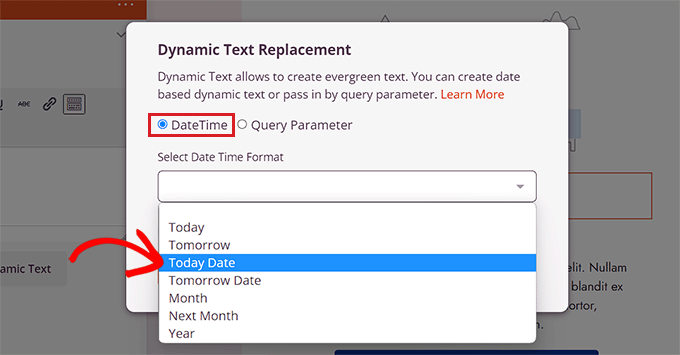 Select dynamic date Select dynamic date