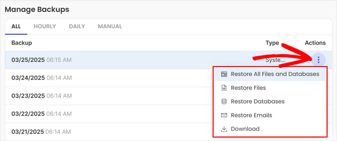 Restoring a SiteGround backup