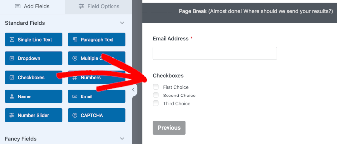 Adding the Checkboxes field