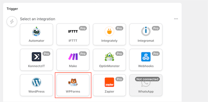 Creating an automation workflow for WPForms and Google Sheets