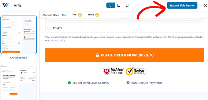 Click the Import This Funnel button