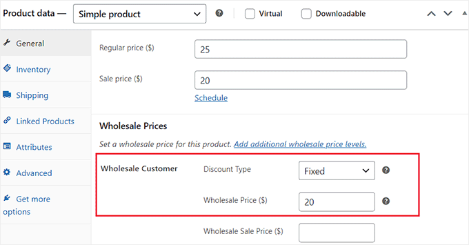 Set prices for wholesale products Set prices for wholesale products