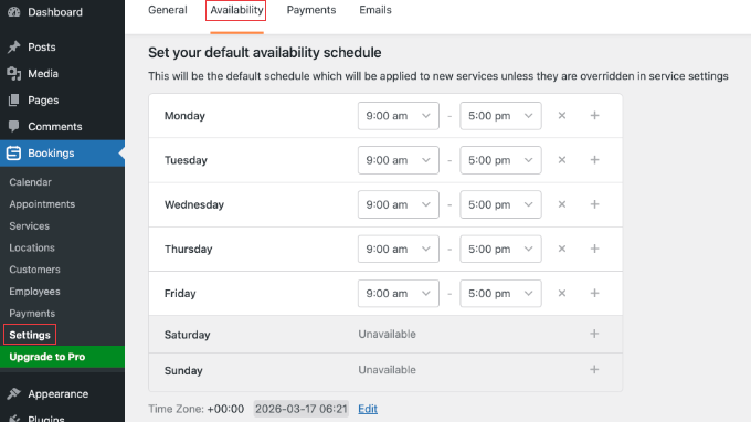 Setting Availability in Sugar Calendar Bookings
