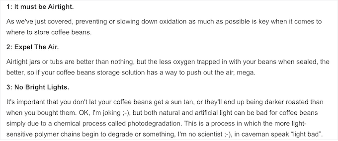 An example of headings and subheadings in a blog An example of headings and subheadings in a blog