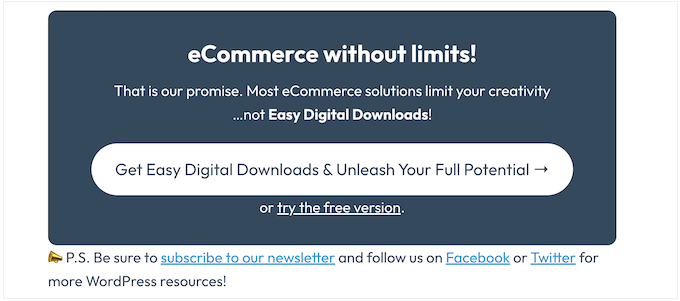 An example of a call to action An example of a call to action