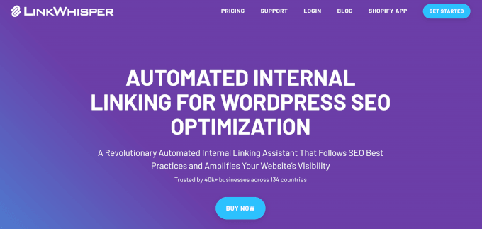 Link Whisper's homepage