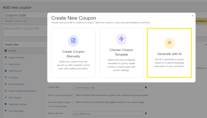 generate coupons with AI