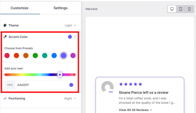 Customize your notification popup