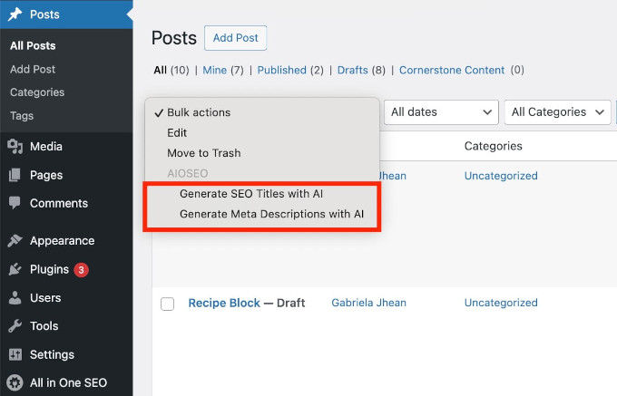Bulk AI SEO title and description generator