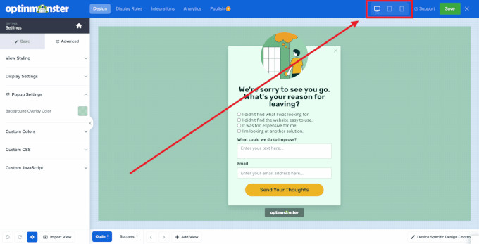 OptinMonster mobile design