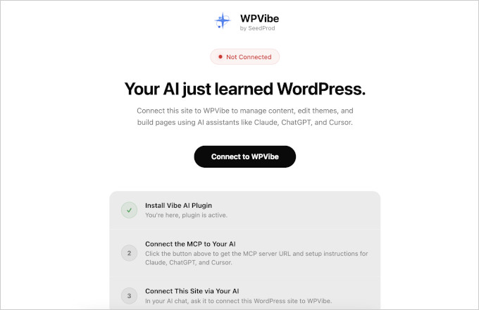 Connect WPVibe AI