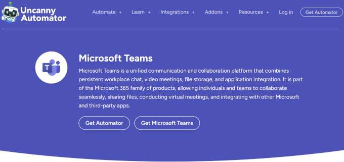 Automator plugin connects to Microsoft Teams now