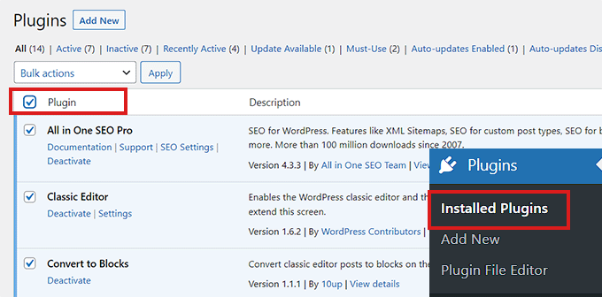 Check the box next to the Plugins option Check the box next to the Plugins option