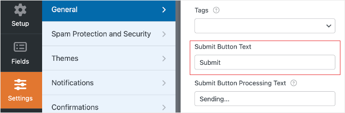 Customizing the Submit Button Text in WPForms