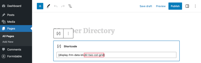 Shortcode to Display the Directory as a Grid Shortcode to Display the Directory as a Grid