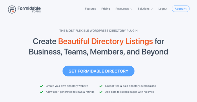 The Formidable Forms Directory Page The Formidable Forms Directory Page