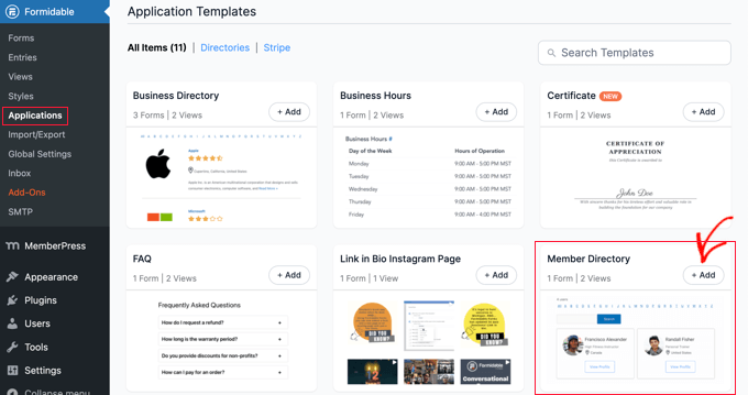 Adding the Member Directory Application Adding the Member Directory Application