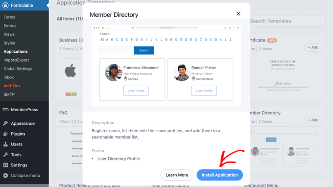 Installing the Member Directory Application Installing the Member Directory Application