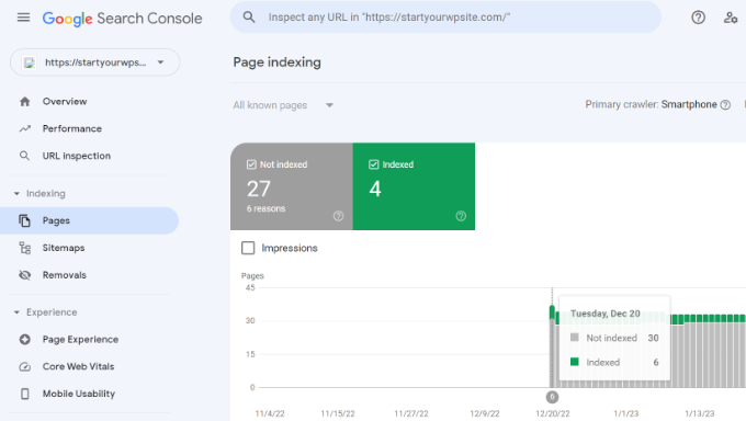 Page indexing in search console Page indexing in search console