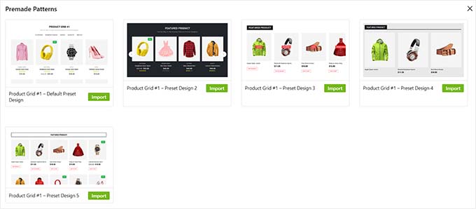 Product Grid templates