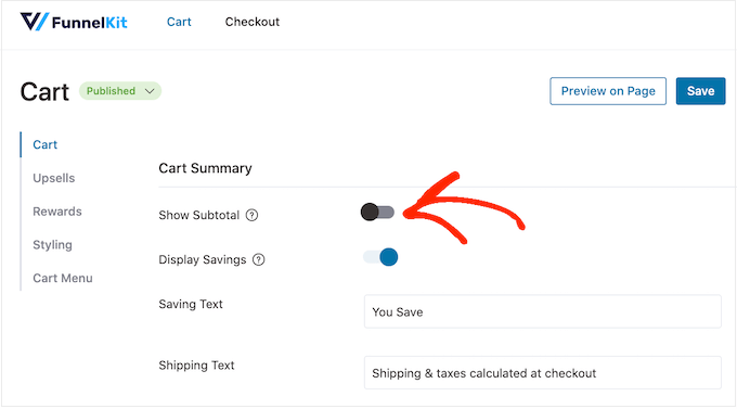 Showing the subtotal on your eCommerce cart page Showing the subtotal on your eCommerce cart page