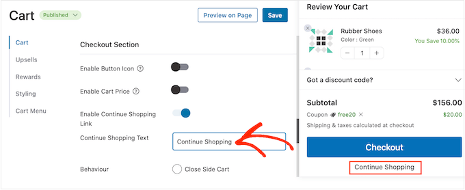 Customizing the 'Continue shopping' text Customizing the 'Continue shopping' text