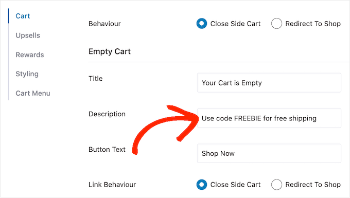 Adding a CTA to the 'empty cart' screen Adding a CTA to the 'empty cart' screen