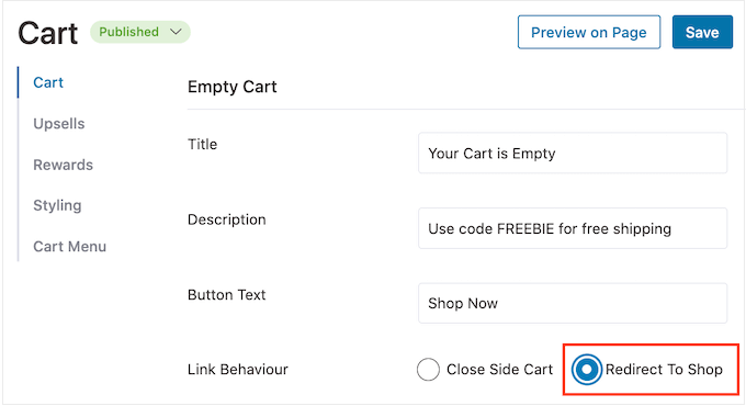 Enabling 'redirect to shop' in the FunnelKit WordPress plugin Enabling 'redirect to shop' in the FunnelKit WordPress plugin