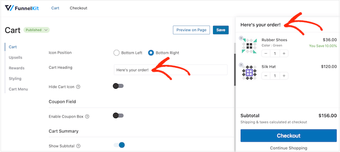 Adding a heading to your online store's cart Adding a heading to your online store's cart