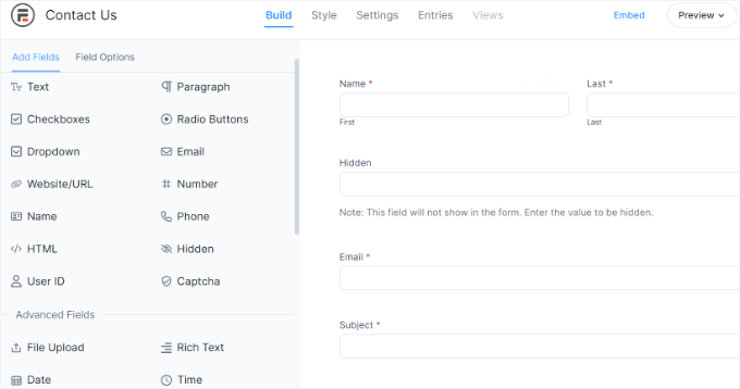 Formidable Forms builder Formidable Forms builder