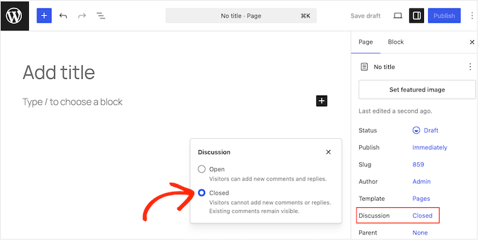 How to disable comments on your WordPress pages