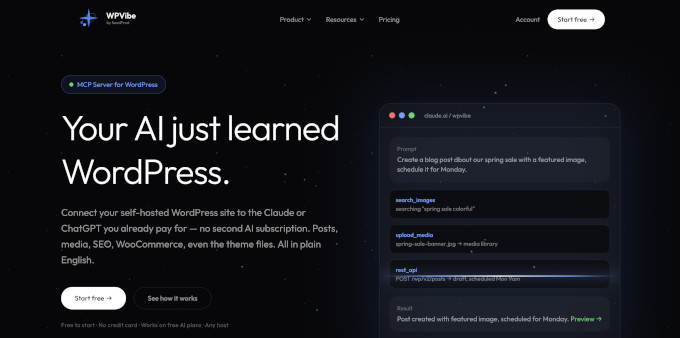 WPVibe homepage